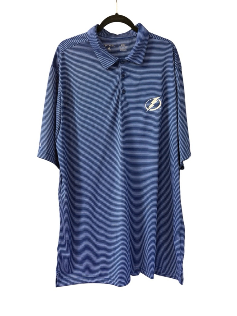 ANTIGUA TAMPA BAY LIGHTNING MENS BLUE ESTEEM SHORT SLEEVE POLO
